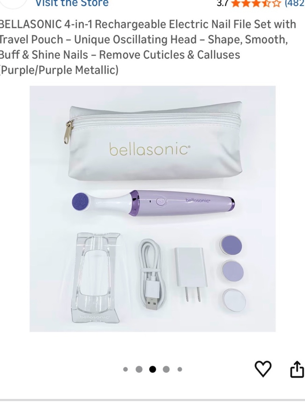 NWT Bellasonic Rechargeable Electric Nail File Kit